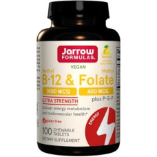 Jarrow Formulas Methyl B-12 & Methyl Folate, Kautabletten, Lemon