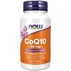 Now Foods CoQ10 60 mg with Omega-3 Fish Oil, Softgels