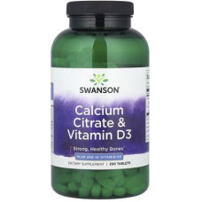 Swanson Calcium Citrate & Vitamin D, 250 Tabletten