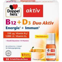 Doppelherz B12 + D3 Duo Aktiv, 30 Trinkfläschchen, Mandarinen-Geschmack