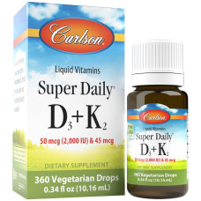 Carlson Labs Super Daily D3 + K2, 2000 IU, 10 ml Flasche