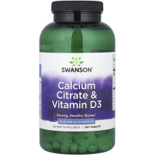 Swanson Calcium Citrate & Vitamin D, 250 Tabletten