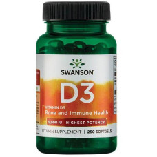 Swanson Vitamin D3 - 5.000 IU, 250 Kapseln