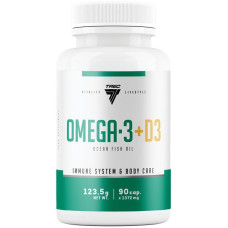 Trec Nutrition Omega-3 + D3, 90 Softgels