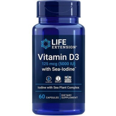 Life Extension Vitamin D3 with Sea-Iodine (marines Jod), 60 Kapseln