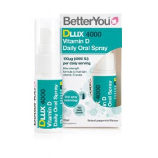 BetterYou DLux D4000 Vegan Vitamin D Oral Spray, 15 ml Zerstäuber, Peppermint