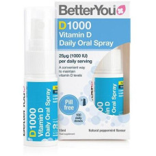 BetterYou D1000 Daily Vitamin D Oral Spray, 15 ml Zerstäuber, Peppermint