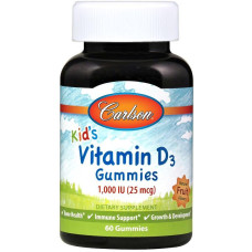 Carlson Labs Vitamin D3 für Kinder, 60 Gummis, Pfirsich-, Mango- und Erdbeere