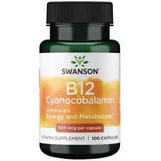 Swanson Vitamin B12 Cyanocobalamin 500 mcg, 100 Kapseln