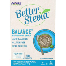 Now Foods Better Stevia Balance with Chromium & Inulin, 100 x 1,1 g Beutel