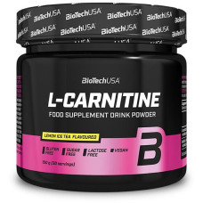 BioTech USA L-Carnitine Powder - Getränkepulver, 150 g Dose, Lemon Ice Tea