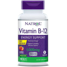 Natrol Vitamin B-12 Fast Dissolve Tablets - 5000 µg, 100 Tabletten, Strawberry