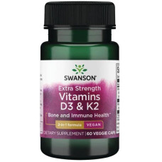 Swanson Vitamins D3 & K2, 60 Kapseln