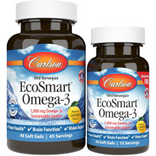 Carlson Labs EcoSmart Omega-3, 90 + 30 Kapseln