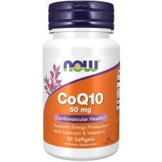 Now Foods CoQ10 50 mg with Selenium & Vitamin E, 50 Softgels