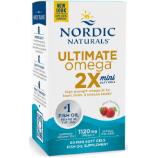 Nordic Naturals Ultimate Omega 2X Mini, 60 Softgels, Strawberry