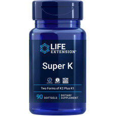 Life Extension Super K - Vitamin K1 + Vitamin K2, 90 Weichkapseln