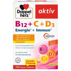 Doppelherz Vitamin B12 + C + D3 Depot, 100 Tabletten